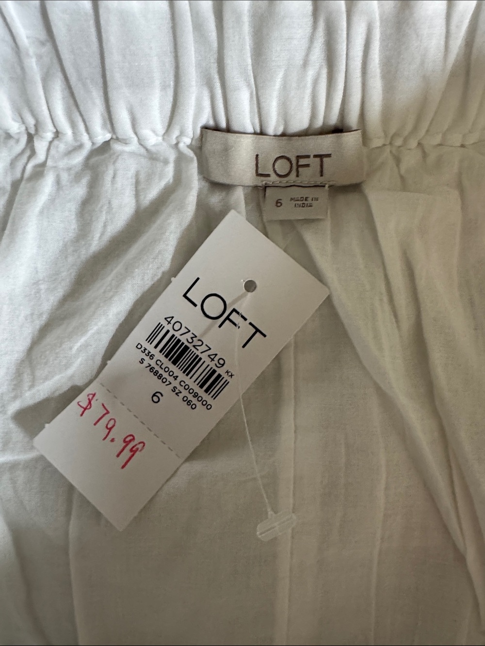 NWT Loft White Tiered Cotton Midi Skirt - Picture 5 of 5